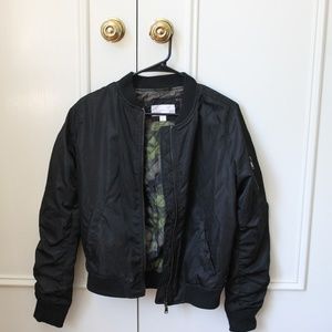 Xhilaration Puffy Bomber with Camo Lining